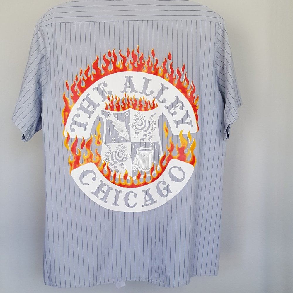 THE ALLEY CHICAGO Work Shirt Unisex S/S With Embellishments L@@K